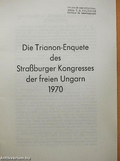 Die Trianon-Enquete des Straßburger Kongresses der freien Ungarn 1970