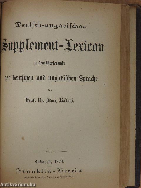 Uj teljes német és magyar szótár/Német-magyar pót-szótár (Ifj. Dr. Entz Géza könyvtárából)