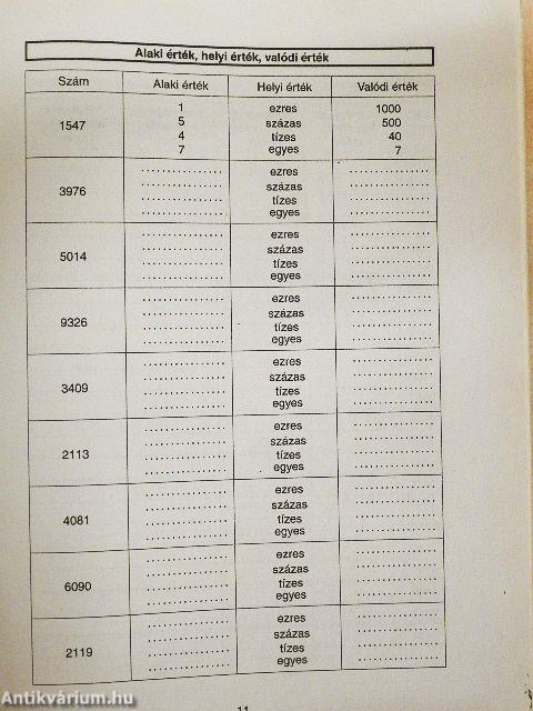 Matematikai gyakorló 4. osztályosok részére
