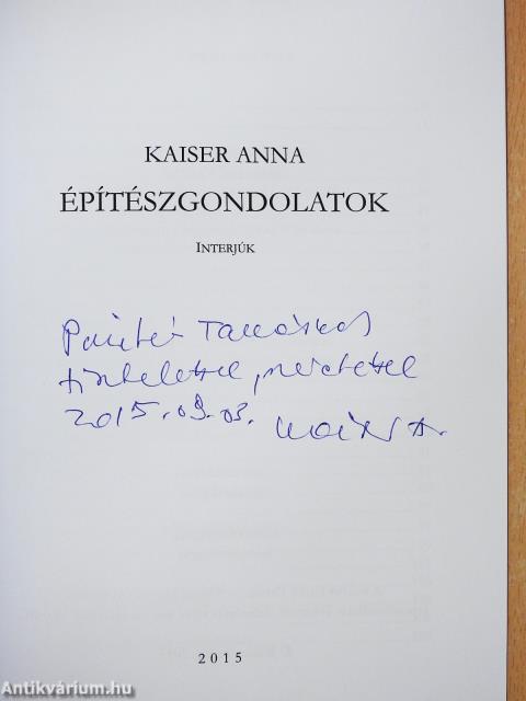 Építészgondolatok (dedikált példány)