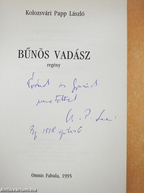 Bűnös vadász (dedikált példány)