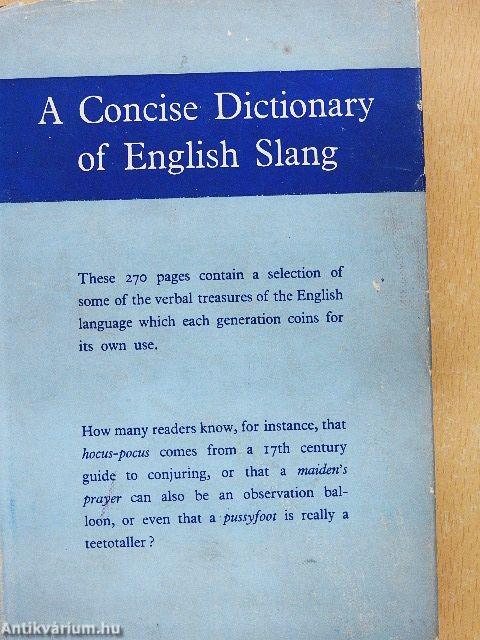 A Concise Dictionary of English Slang