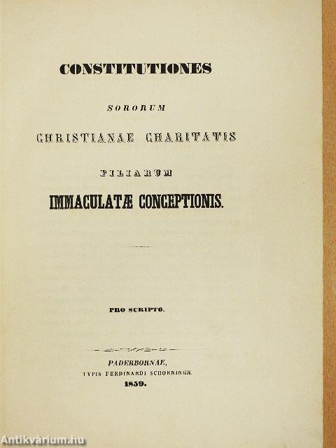 Constitutiones Sororum Christianae Charitatis Filiarum Immaculatae Conceptionis (gótbetűs)
