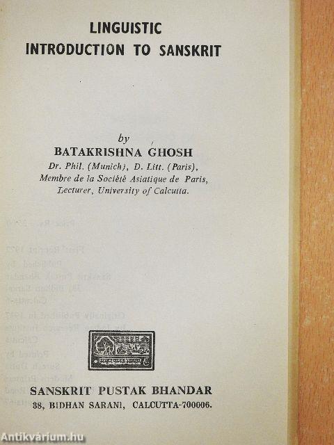 Linguistic Introduction to Sanskrit