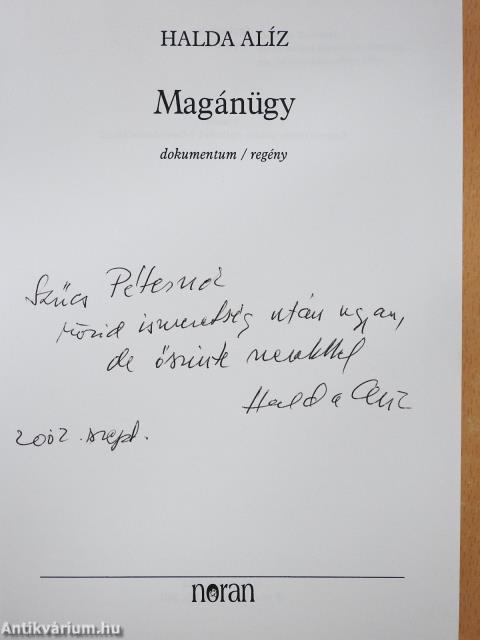 Magánügy (dedikált példány)