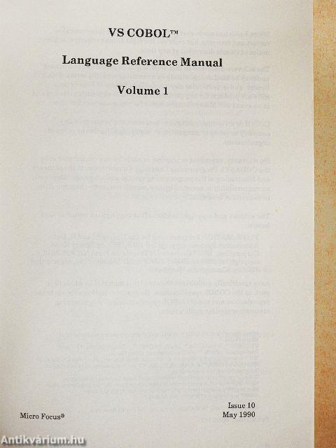 VS COBOL - Language Reference Manual 1-2.