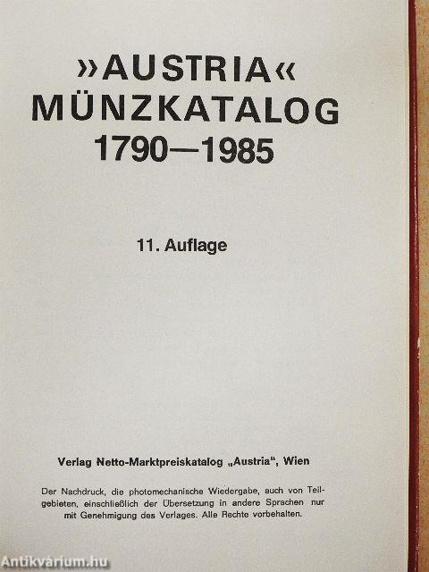 "Austria" Münzkatalog 1790-1985