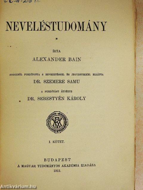 Neveléstudomány I.