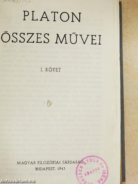 Platon összes művei I-II.
