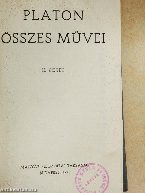 Platon összes művei I-II.