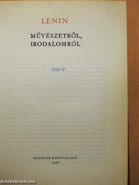 Művészetről, irodalomról