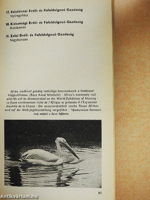 Vadászati világkiállítás katalógus 1971