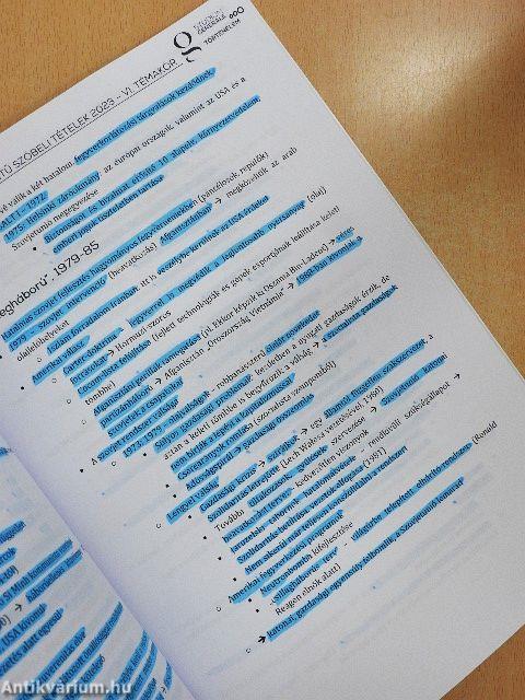 Emelt szóbeli tételek 2023