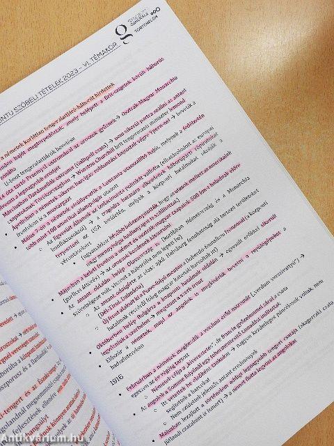 Emelt szóbeli tételek 2023