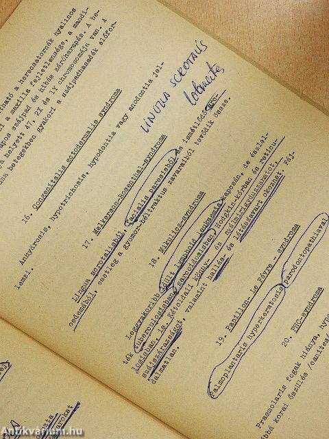 Szájpathologiai jegyzet