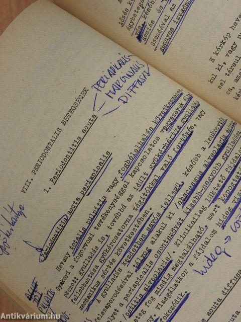 Szájpathologiai jegyzet