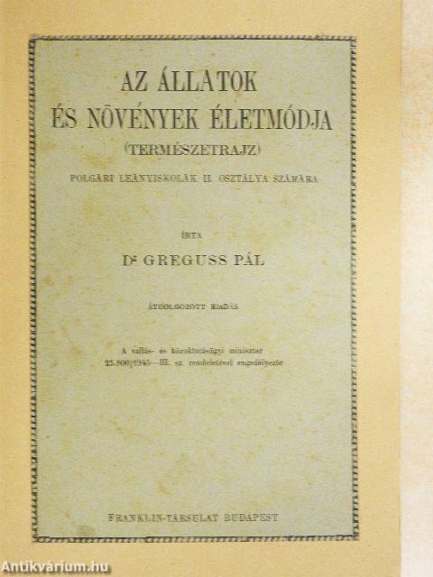 Az állatok és növények életmódja