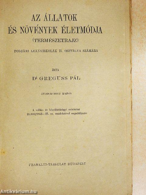 Az állatok és növények életmódja