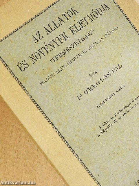 Az állatok és növények életmódja