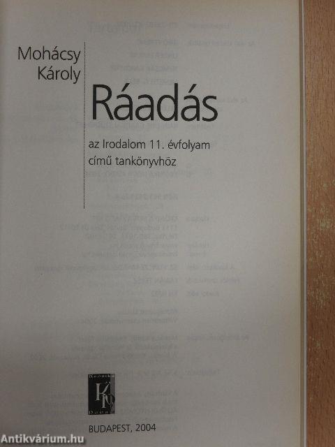 Ráadás az Irodalom 11. évfolyam című tankönyvhöz