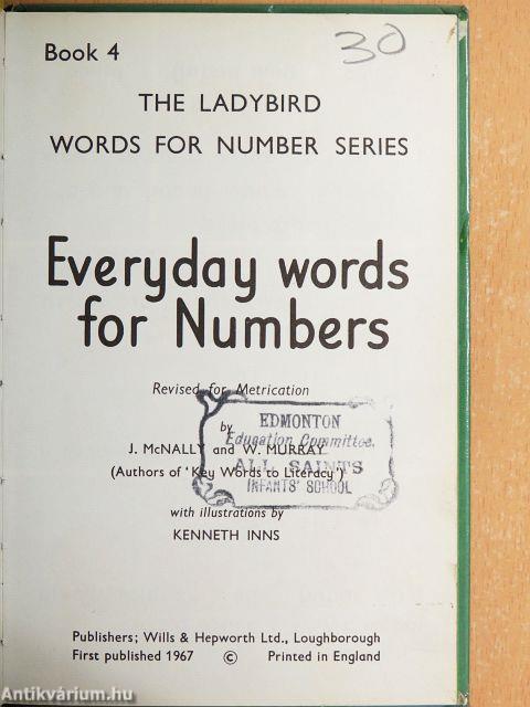 Everyday words for Numbers