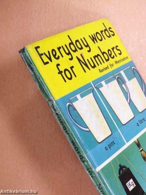 Everyday words for Numbers