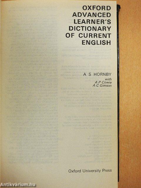 Oxford Advanced Learner's Dictionary of Current English