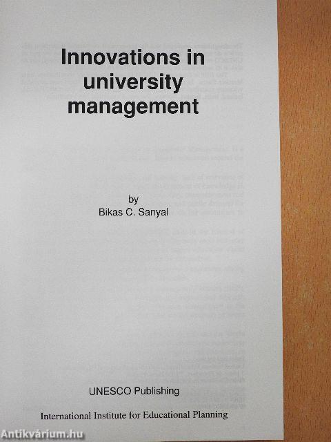 Innovations in university management