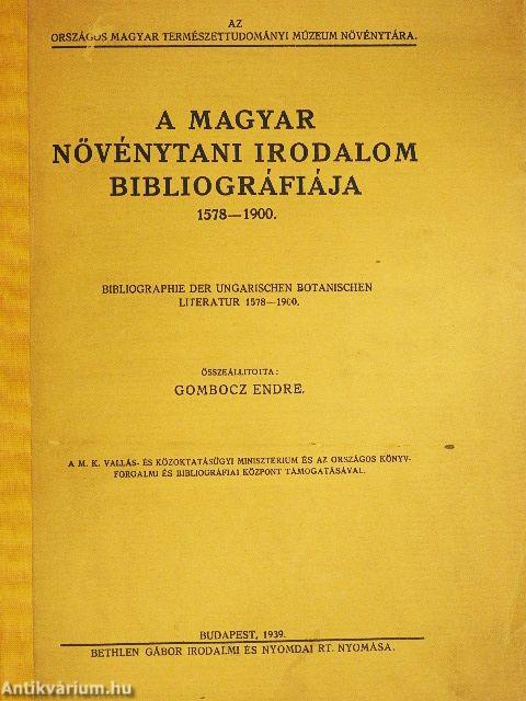 A magyar növénytani irodalom bibliográfiája