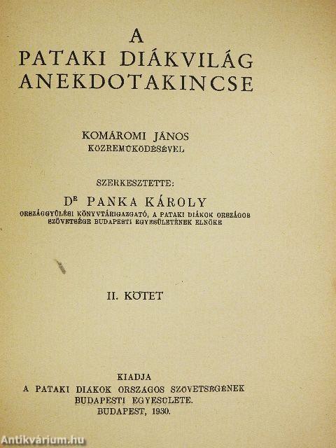 A pataki diákvilág anekdotakincse II.