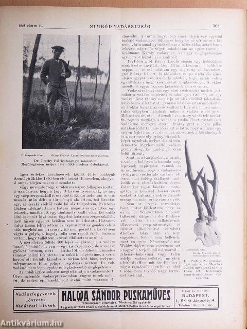 Nimród Vadászujság 1928. január-december