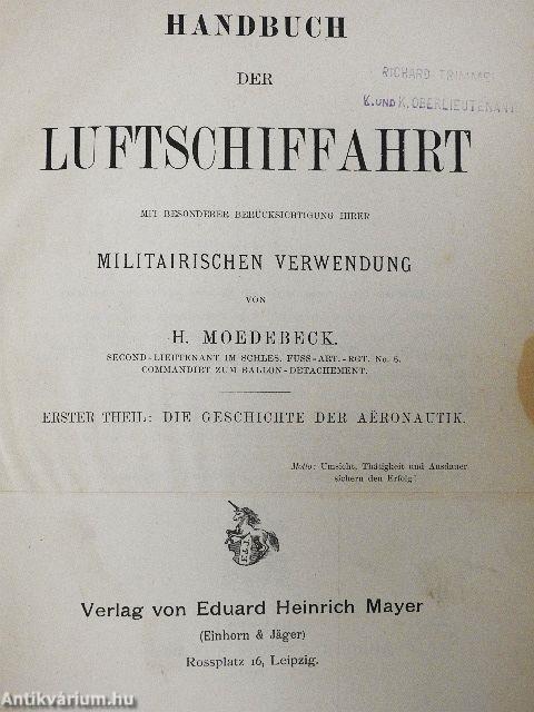 Handbuch der Luftschiffahrt I-II.