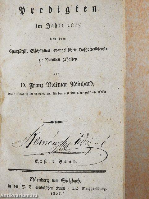 Predigten im Jahre 1805 I. (gótbetűs)