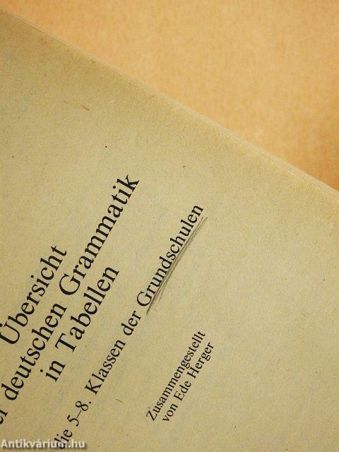 Übersicht der deutschen Grammatik in Tabellen