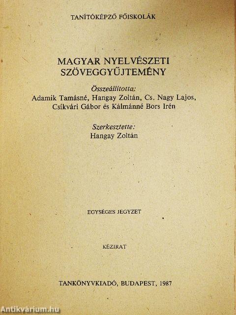 Magyar nyelvészeti szöveggyűjtemény