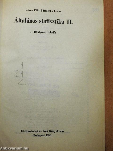 Általános statisztika II.