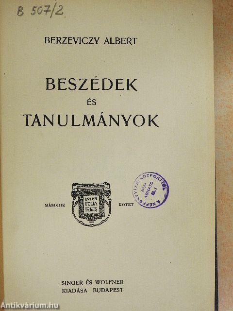 Beszédek és tanulmányok I-II.