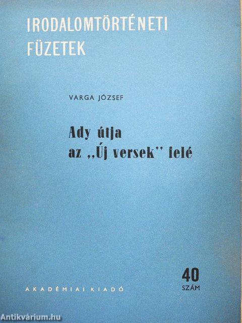 Ady útja az "Új versek" felé