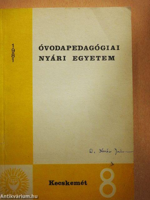 Óvodapedagógiai Nyári Egyetem 1981