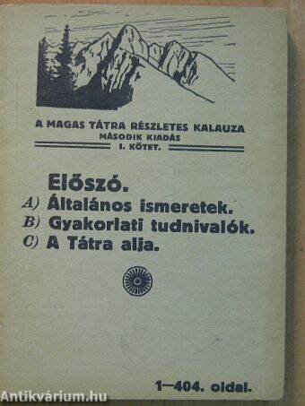 A Magas Tátra részletes kalauza I-III.