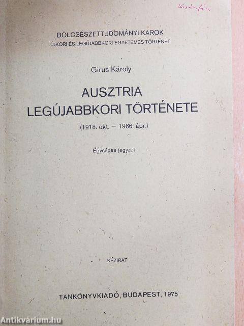 Ausztria legújabbkori története