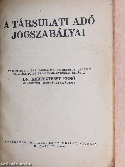 A társulati adó jogszabályai