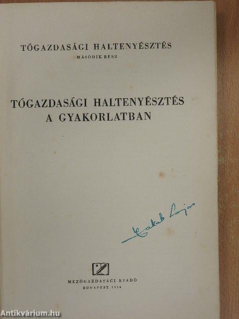 Tógazdasági haltenyésztés II.
