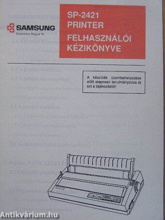 SP-2421 printer felhasználói kézikönyve