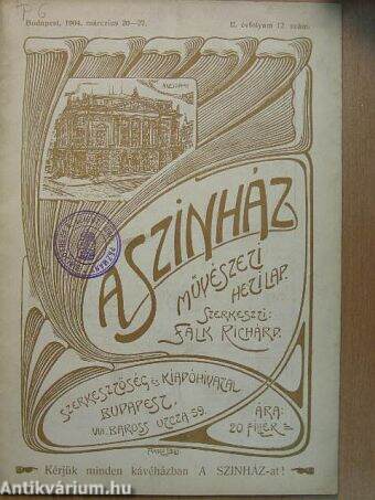 A szinház 1904. márczius 20-27.