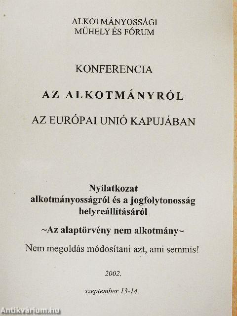 Konferencia az alkotmányról az Európai Unió kapujában