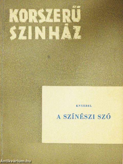 A színészi szó