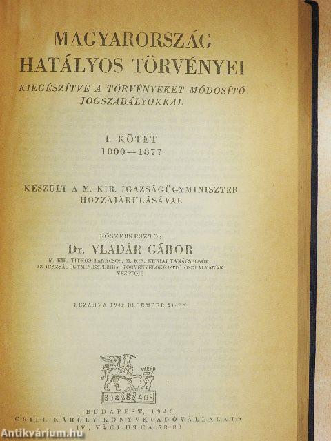 Magyarország hatályos törvényei I-III.