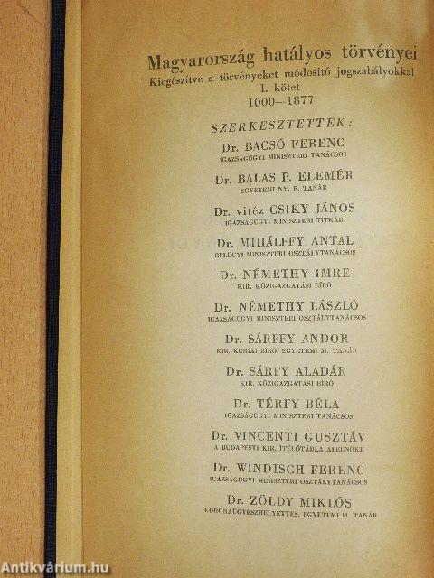 Magyarország hatályos törvényei I-III.