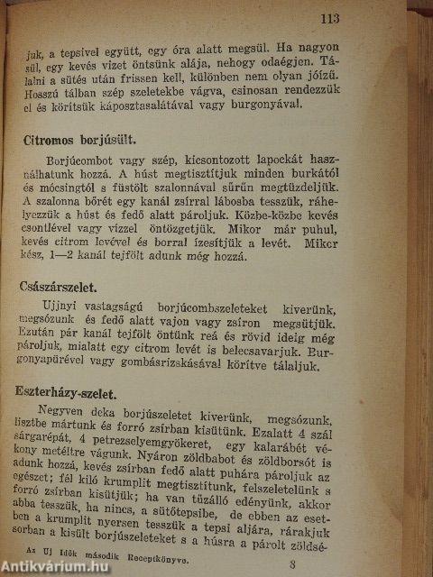 Az Uj Idők második receptkönyve